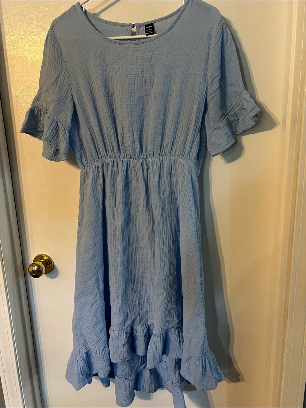 Light Blue Women' Ruffle Hem Dress
